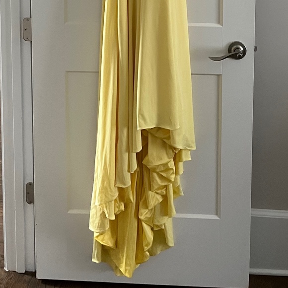 Long Formal Yellow Dress (new with tags) Spaghetti Straps, Split-Front, Backless - Picture 12 of 14